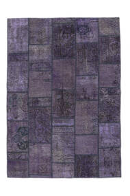  Persischer Patchwork - Persien/Iran Teppich 144X203 Schwarz/Dunkellila (Wolle, Persien/Iran)