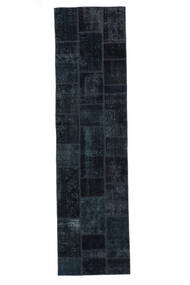  Persischer Patchwork Teppich 83X312 Schwarz 