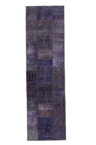  74X255 Patchwork - Persien/Iran Handgeknüpfter Läufer Teppich Schwarz/Dunkellila Persien/Iran 