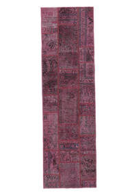  76X259 Patchwork Teppich Läufer Dunkelrosa/Dunkelrot Persien/Iran 