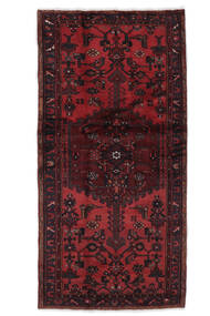 98X198 Hamadan Teppich Teppich Orientalischer Schwarz/Dunkelrot (Wolle, Persien/Iran)
