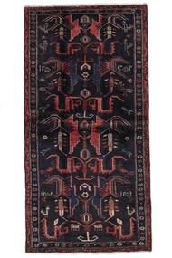  Hamadan Teppich 104X205 Echter Orientalischer Handgeknüpfter Dunkellila/Schwartz (Wolle, Persien/Iran)
