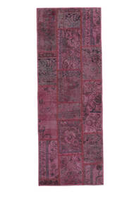 Echter Teppich Patchwork - Persien/Iran 75X206 Läufer Dunkelrosa/Schwarz (Wolle, Persien/Iran)