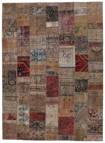 Handgeknüpfter Patchwork - Persien/Iran 300X411 Vintage Persischer Wollteppich Braun/Schwarz Groß Teppich 