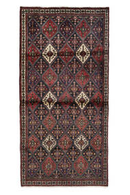  Afshar Teppich 108X220 Echter Orientalischer Handgeknüpfter Schwartz/Dunkelbraun (Wolle, Persien/Iran)