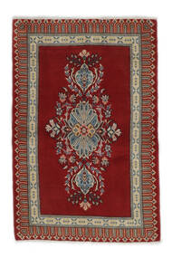  Keshan Teppich 84X122 Echter Orientalischer Handgeknüpfter Schwartz/Dunkelbraun (Wolle, Persien/Iran)