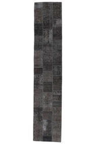 Echter Teppich Patchwork - Persien/Iran 81X410 Läufer Schwarz (Wolle, Persien/Iran)