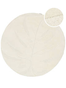  Monstera - Off-Weiß Teppich Ø 150 Moderner Rund Weiß/Creme (Wolle, Indien)
