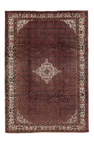  Orientalischer Hosseinabad Teppich Teppich 207X301 Schwarz/Dunkelrot (Wolle, Persien/Iran)