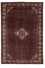  Persischer Hosseinabad Teppich Teppich 205X298 Schwarz/Dunkelrot (Wolle, Persien/Iran)