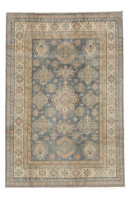  Kazak Teppich 183X266 Echter Orientalischer Handgeknüpfter Dunkelbraun/Weiß/Creme (Wolle, Afghanistan)