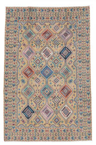  Kazak Teppich 198X304 Echter Orientalischer Handgeknüpfter Beige/Braun (Wolle, Afghanistan)