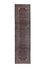  Ardebil Teppich 79X303 Echter Orientalischer Handgeknüpfter Läufer Schwarz/Dunkelrot (Wolle, )