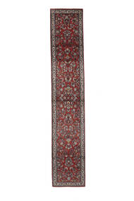  71X379 Sarough Teppich Handgeknüpfter Läufer Teppich Dunkelrot/Schwarz Persien/Iran 