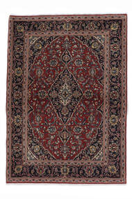  Keshan Teppich 110X153 Echter Orientalischer Handgeknüpfter Schwartz/Dunkelbraun (Wolle, Persien/Iran)