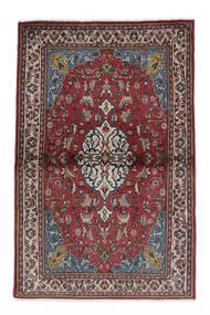 100X155 Sarough Teppich Orientalischer Schwarz/Braun (Wolle, Persien/Iran)