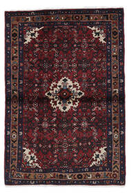  Orientalischer Hosseinabad Teppich Teppich 107X156 Schwarz/Dunkelrot (Wolle, Persien/Iran)