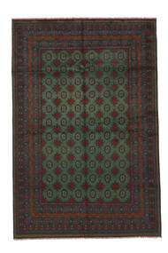  Afghan Teppich 197X295 Echter Orientalischer Handgeknüpfter Schwartz/Weiß/Creme (Wolle, Afghanistan)