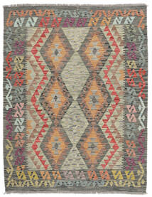  Kelim Afghan Old Style Teppich 132X166 Echter Orientalischer Handgewebter Dunkelgrün/Dunkelbraun (Wolle, Afghanistan)