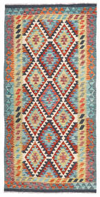  Kelim Afghan Old Style Teppich 96X195 Echter Orientalischer Handgewebter Schwartz/Rot (Wolle, Afghanistan)