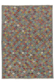  Kelim Afghan Old Style Teppich 127X181 Echter Orientalischer Handgewebter Dunkelgrau/Dunkelgrün (Wolle, Afghanistan)