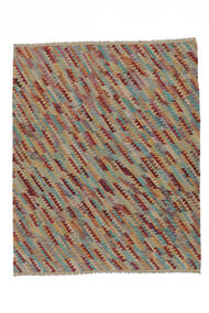  Kelim Afghan Old Style Teppich 200X250 Echter Orientalischer Handgewebter Dunkelbraun/Weiß/Creme (Wolle, Afghanistan)