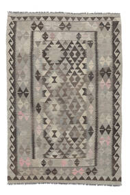 133X200 Kelim Afghan Old Stil Teppich Teppich Echter Orientalischer Handgewebter Dunkelgrau/Schwarz (Wolle, Afghanistan)