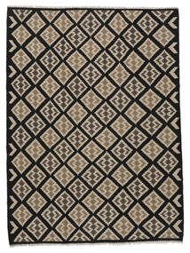  Kelim Teppich 214X285 Echter Orientalischer Handgewebter Schwartz/Braun (Wolle, Persien/Iran)