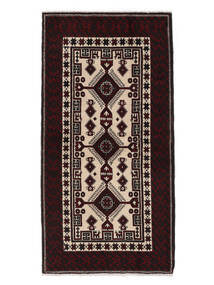  Persischer Belutsch Teppich 100X197 Schwarz/Braun (Wolle, Persien/Iran)