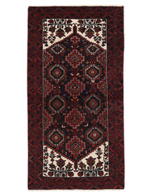  Belutsch Teppich 100X194 Echter Orientalischer Handgeknüpfter Schwartz/Weiß/Creme (Wolle, Persien/Iran)