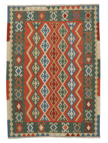  Kelim Teppich 213X295 Echter Orientalischer Handgewebter Schwartz/Weiß/Creme (Wolle, Persien/Iran)