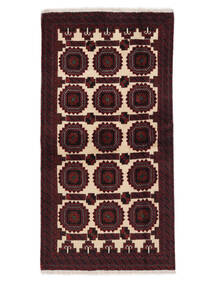  Belutsch Teppich 101X194 Echter Orientalischer Handgeknüpfter Schwarz/Orange (Wolle, )