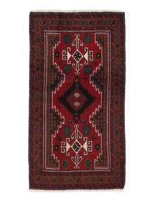  Persischer Belutsch Teppich 97X178 Schwarz/Dunkelrot (Wolle, Persien/Iran)