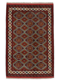  Turkaman Teppich 132X196 Echter Orientalischer Handgeknüpfter Schwartz/Weiß/Creme (Wolle, Persien/Iran)