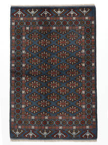  Turkaman Teppich 135X203 Echter Orientalischer Handgeknüpfter Schwartz/Weiß/Creme (Wolle, Persien/Iran)