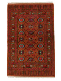  Turkaman Teppich 85X127 Echter Orientalischer Handgeknüpfter Schwartz/Dunkelrot (Wolle, Persien/Iran)