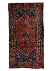  Orientalischer Hamadan Teppich Teppich 108X198 Schwarz/Dunkelrot (Wolle, Persien/Iran)