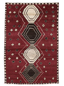  Moroccan Berber - Afghanistan Teppich 188X281 Echter Moderner Handgeknüpfter Dunkelrot/Schwarz (Wolle, )