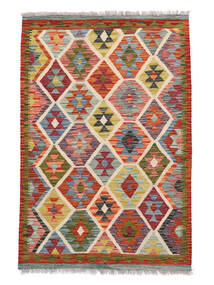  Kelim Afghan Old Style Teppich 95X143 Echter Orientalischer Handgewebter Dunkelbraun/Weiß/Creme (Wolle, Afghanistan)