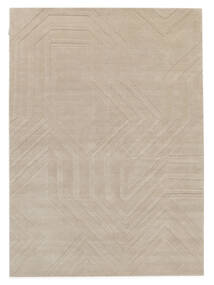  160X230 Labyrint Teppich - Beige Wolle, 