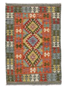  Kelim Afghan Old Style Teppich 97X138 Echter Orientalischer Handgewebter Dunkelgrün/Weiß/Creme (Wolle, Afghanistan)
