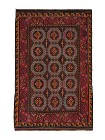  185X296 Afghan Vintage Kelim Teppich Handgewebter Teppich Schwarz/Dunkelrot Afghanistan 