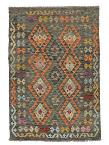  Kelim Afghan Old Style Teppich 123X175 Echter Orientalischer Handgewebter Dunkelgrün/Weiß/Creme (Wolle, Afghanistan)