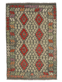  Kelim Afghan Old Style Teppich 119X180 Echter Orientalischer Handgewebter Dunkelgrün/Weiß/Creme (Wolle, Afghanistan)