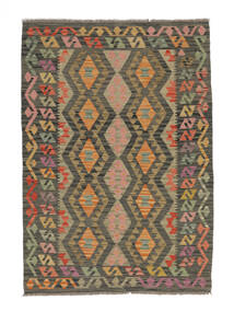  Kelim Afghan Old Style Teppich 129X184 Echter Orientalischer Handgewebter Dunkelbraun/Schwartz (Wolle, Afghanistan)
