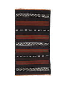  105X193 Afghan Vintage Kelim Teppich Handgewebter Teppich Schwarz/Dunkelrot Afghanistan 