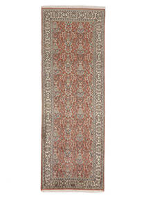  Kaschmir Reine Seide Teppich 76X213 Echter Orientalischer Handgeknüpfter Läufer Dunkelbraun (Seide, Indien)