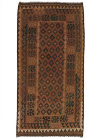  99X204 Afghan Vintage Kelim Teppich Handgewebter Teppich Schwarz/Braun Afghanistan 