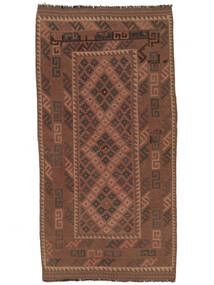  Afghan Vintage Kelim Teppich 97X200 Echter Orientalischer Handgewebter Dunkelbraun/Weiß/Creme/Schwartz (Wolle, Afghanistan)