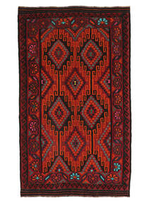  Afghan Vintage Kelim Teppich 190X321 Echter Orientalischer Handgewebter Schwartz/Dunkelrot (Wolle, Afghanistan)